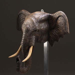 Scultura di elefante in legno